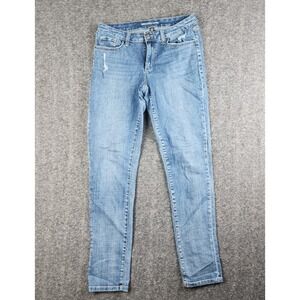 INC Denim Boyfriend Jeans Womens 2/26 Blue Medium Wash Distressed Mid Rise